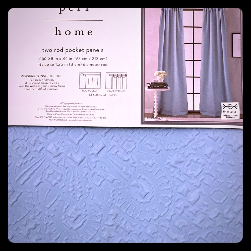 Baby blue two rod pocket panel curtains